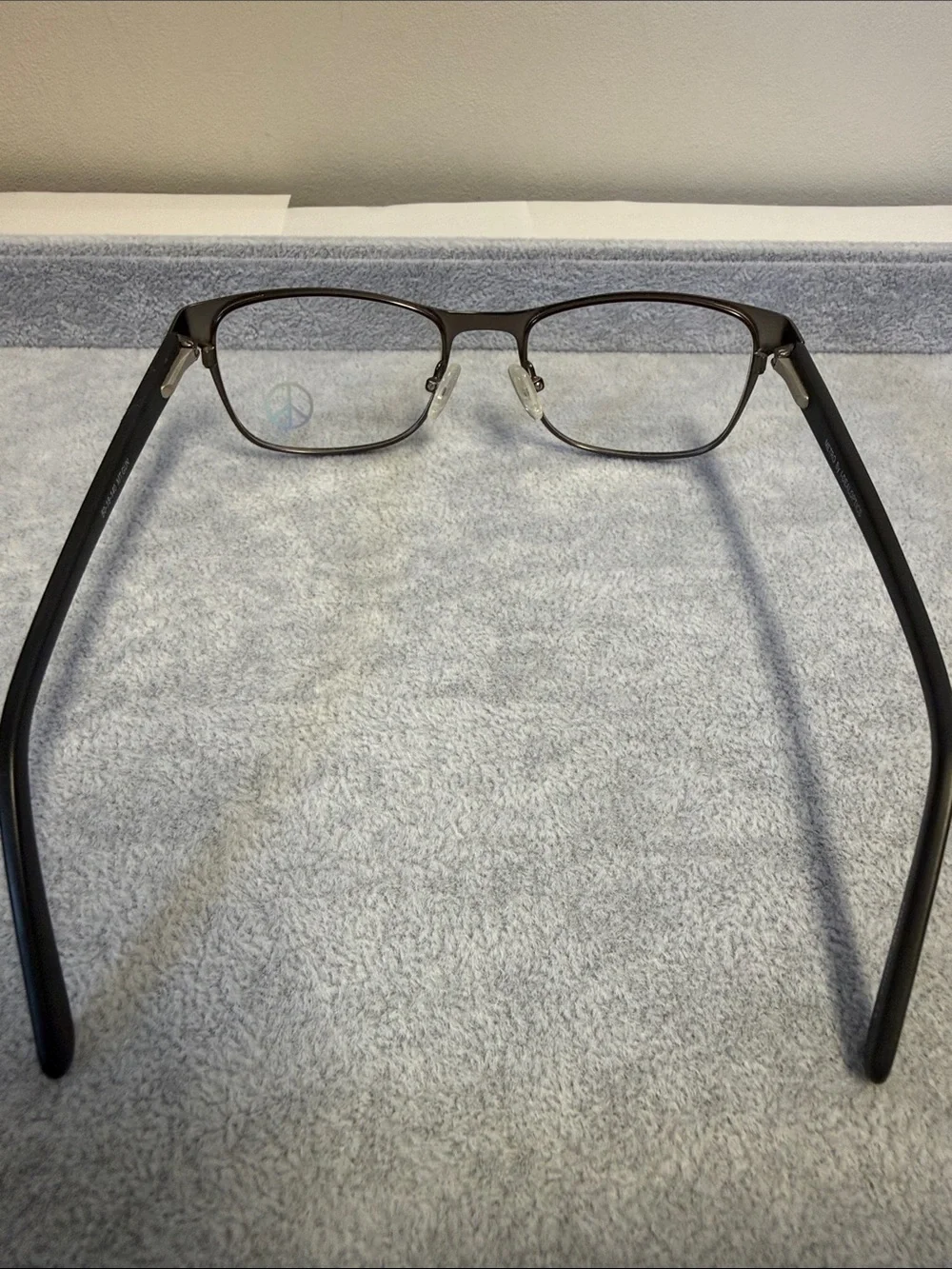 Ideal Optics Metro Sleek Black and Gunmetal Semi-Rim Eye Glasses Eyesize 50